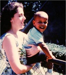 Mother with President Obama as child